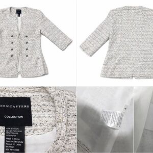 Doncaster Collection Cream Tweed Blazer | Double Button | Size 4 | Classic Chic